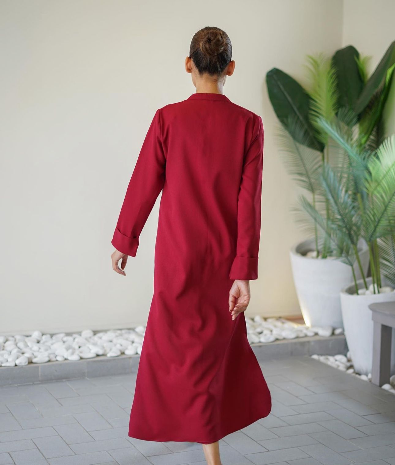 Crepe linen Co-ord Dress Red